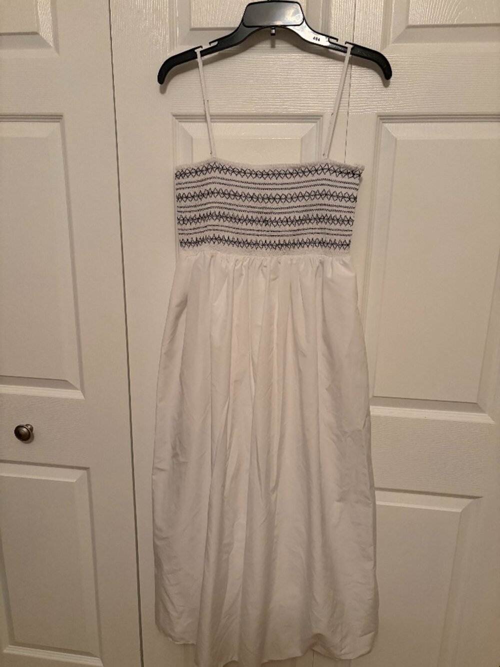 Zara white poplin smocked midi Dress